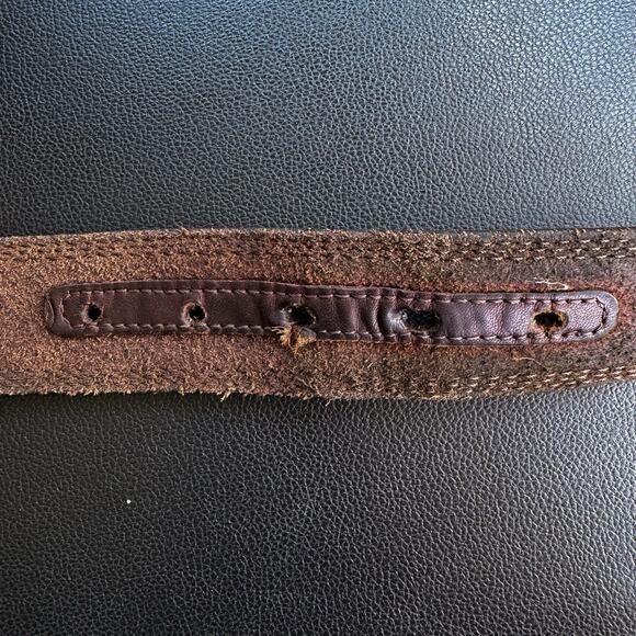 Ariat Mens Belt Brown Full Grain Leather Silver Buckle Size 38 - Picture 8 of 9